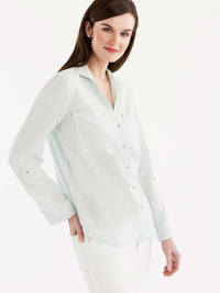 Stand Collar Shirt Color Peppermint