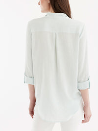 Stand Collar Shirt Color Peppermint