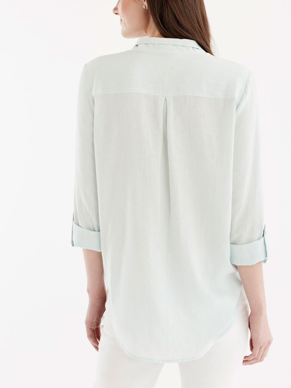 Stand Collar Shirt Color Peppermint