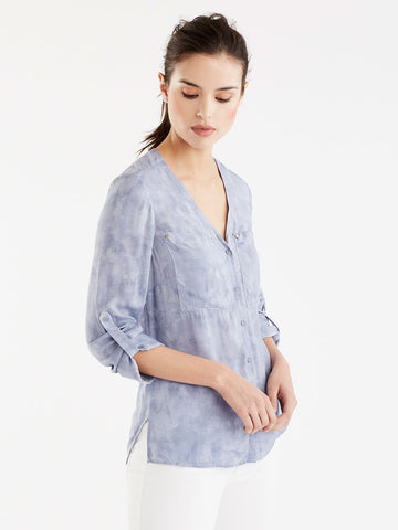 V-Neck Tie Dye Blouse