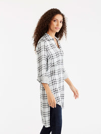 Longline Plaid Tunic Color Mint Combo