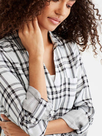 Longline Plaid Tunic Color Mint Combo