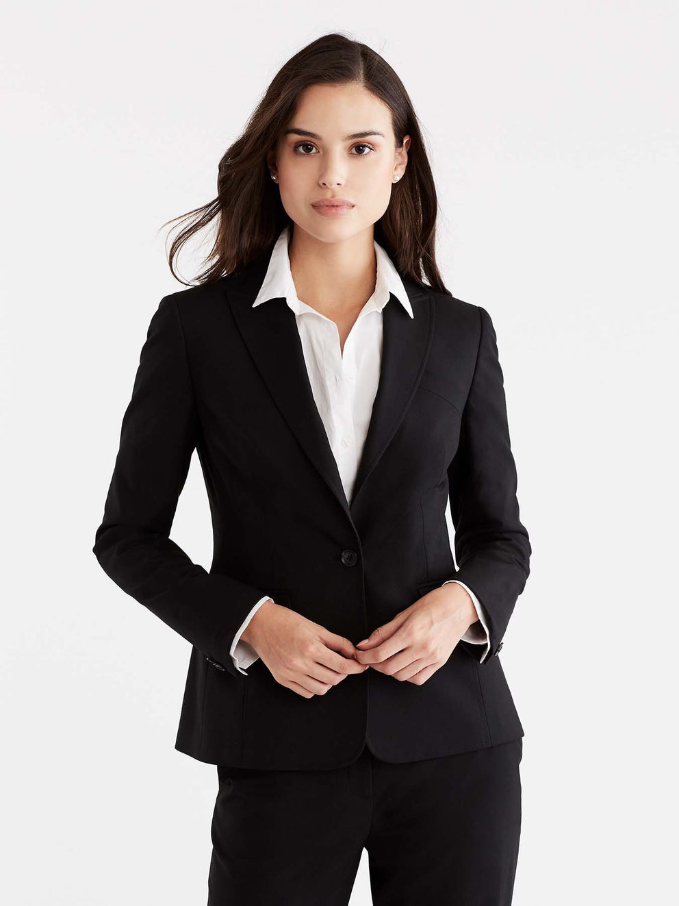 Black Washable One-Button Jacket Color Black