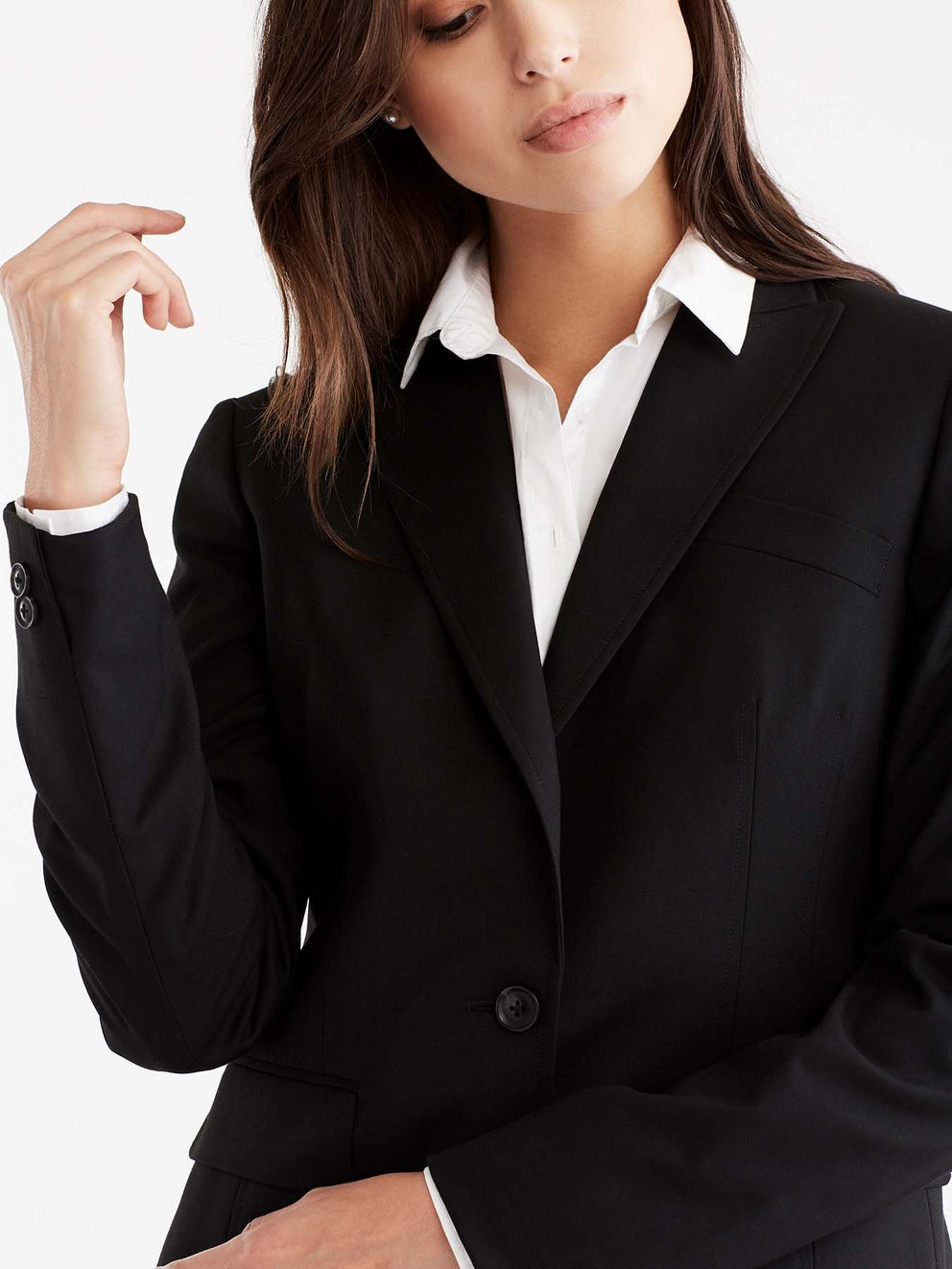 Black Washable One-Button Jacket Color Black