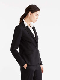 Black Washable One-Button Jacket Color Black