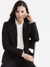 Black Washable One-Button Jacket Color Black