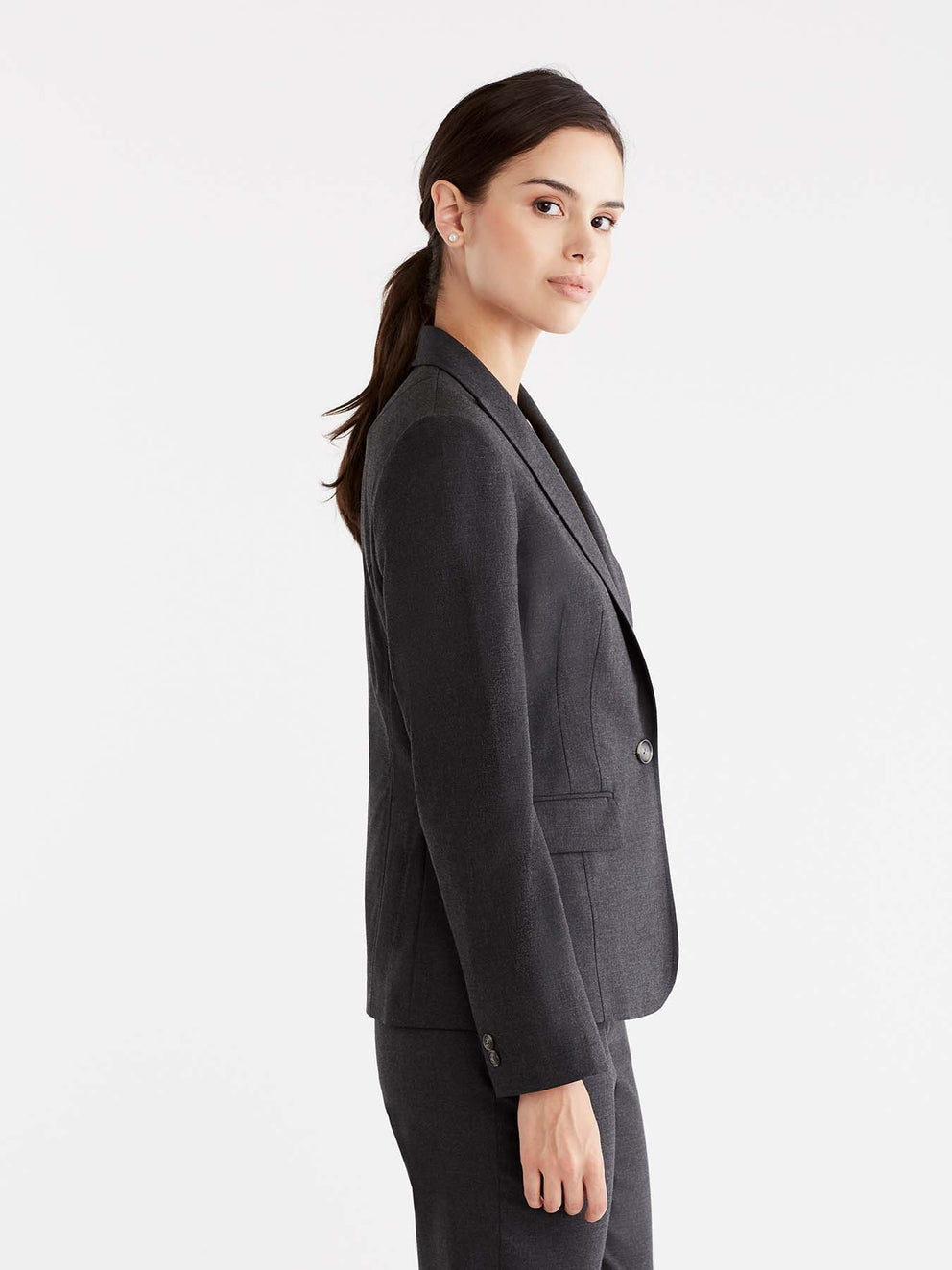 Pewter Washable One-Button Jacket Color Grey