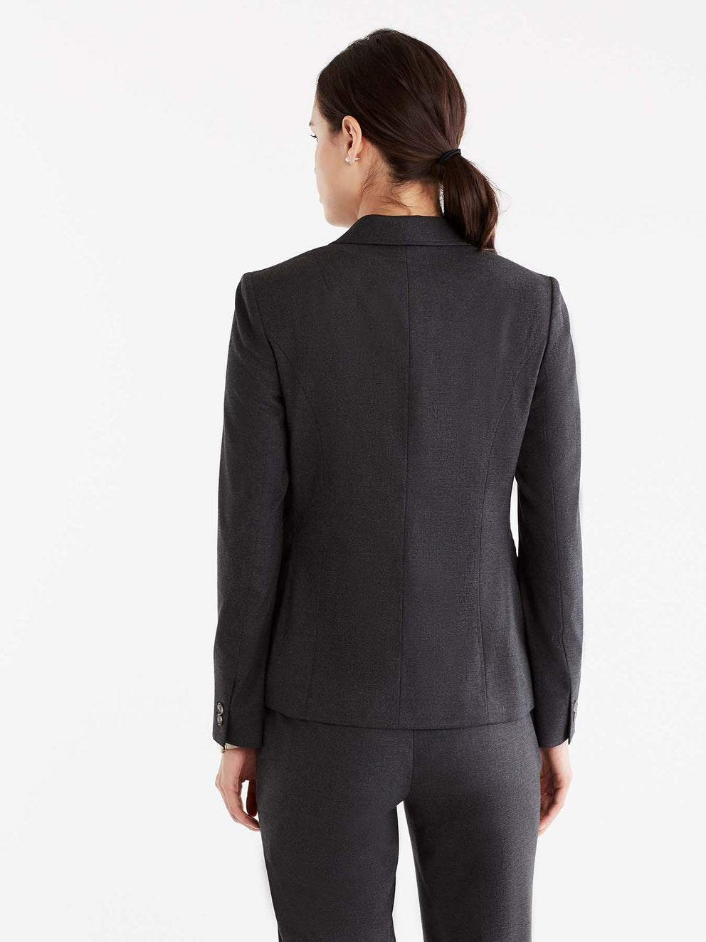 Pewter Washable One-Button Jacket Color Grey