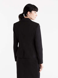 Washable Black Cropped Two-Button Jacket Color Black