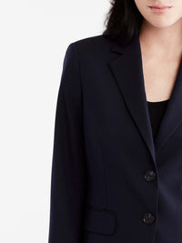 Washable Cropped Two-Button Jacket Color Navy