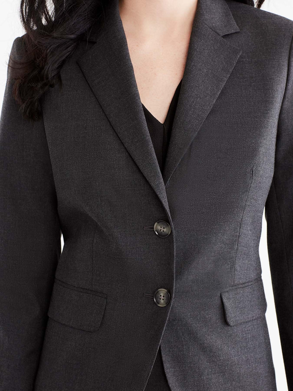 Washable Pewter Cropped Two-Button Jacket Color Grey