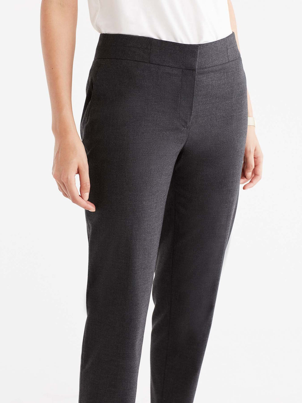 Pewter Washable Grace Ankle Pant Color Grey
