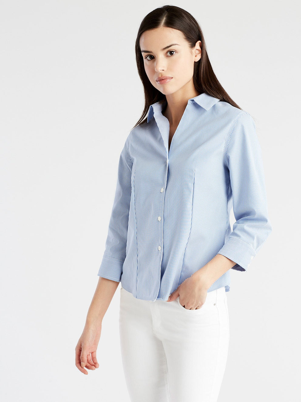 Non-Iron 3/4-Sleeve Shirt Color Oxford